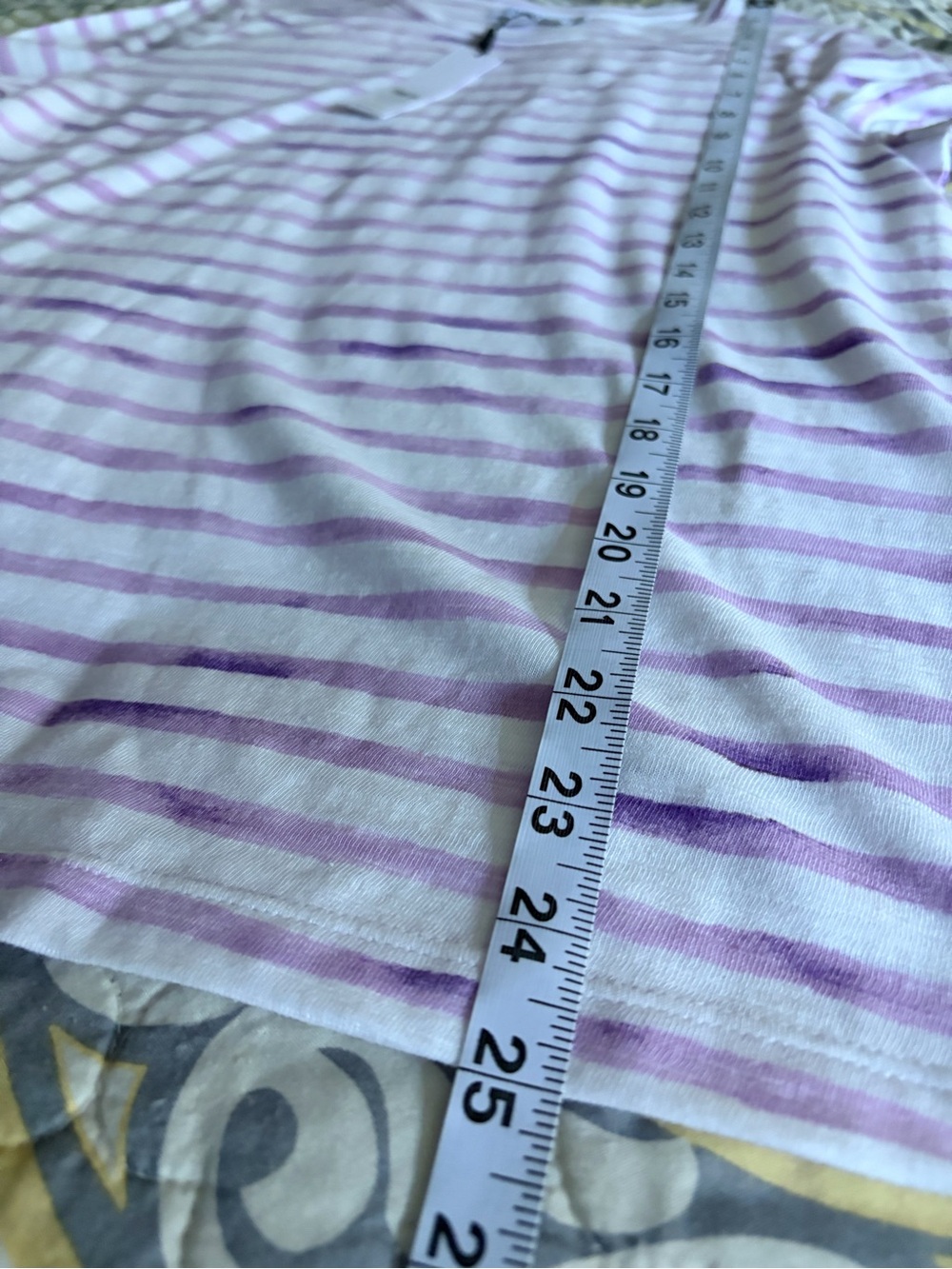 NWT Chicos Palermo Cotton Slub Stripes Tee, Size 1 - Picture 11 of 14